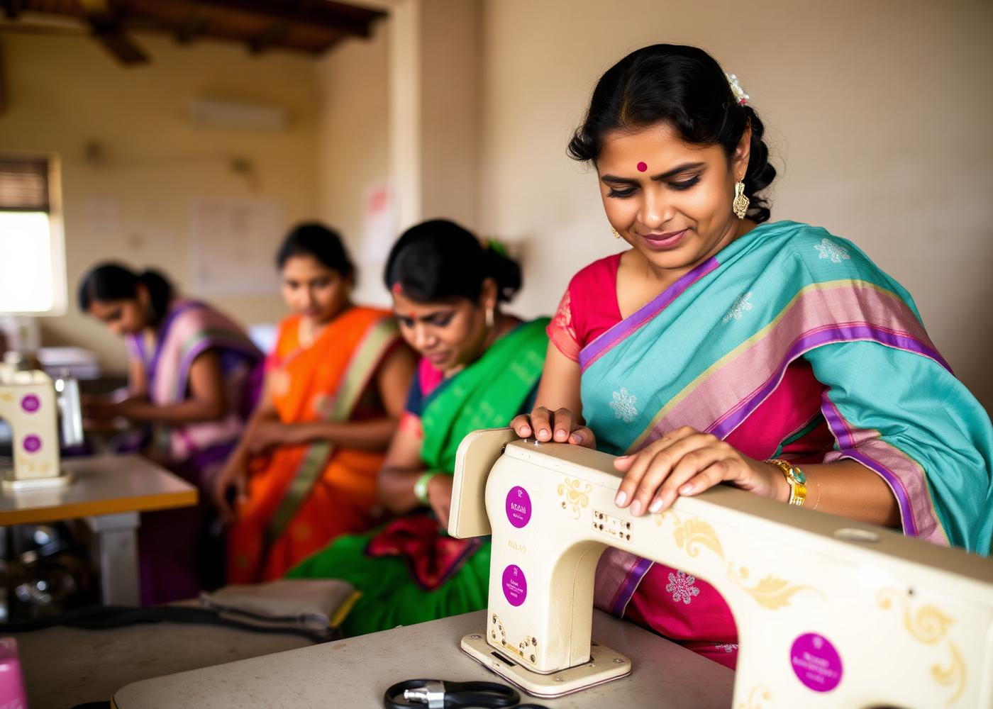 Women developing practical skills together